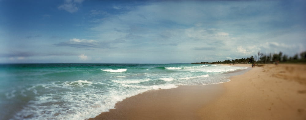 Scenic view of beach against cloudy sky Santa Maria Del Mar Beach Havana Cuba Canvas Art - Panoramic Images (12 x 30)