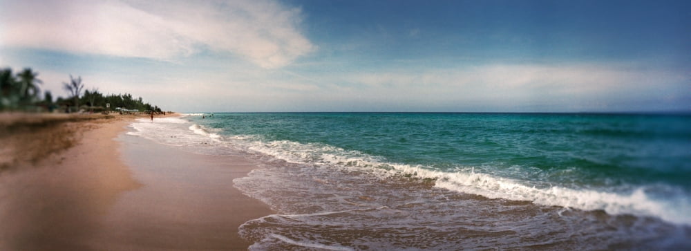 Scenic view of beach against cloudy sky Santa Maria Del Mar Beach Havana Cuba Canvas Art - Panoramic Images (7 x 18)