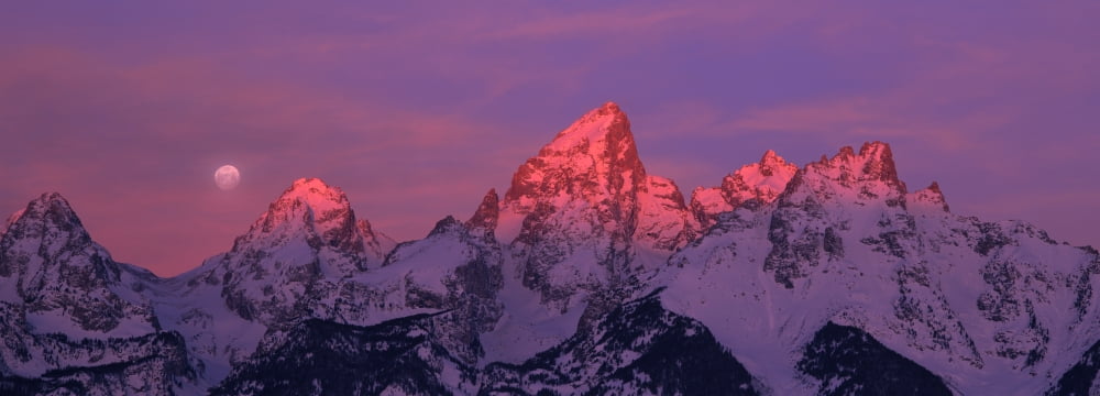 Scenic view of snow covered mountain range Teton Range Grand Teton National Park Wyoming USA Canvas Art - Panoramic Images (13 x 36)