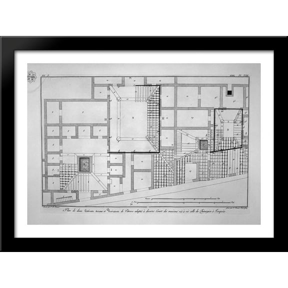 Scenic view of the aforementioned kitchen 38x28 Large Black Wood Framed Print Art by Giovanni Battista Piranesi
