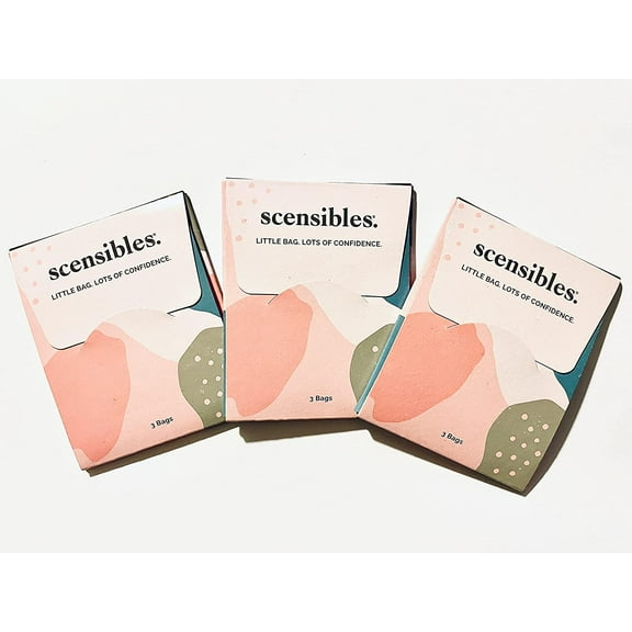 Scensibles Feminine Hygiene Sanitary Disposal Bags for Feminine Care Products, Travel Pack of 3 Bags