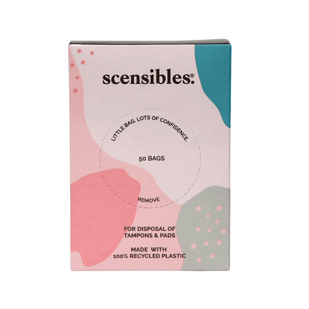 Scensibles Personal Disposal Bags (Box of 50) for Tampons, Sanitary Pads, Panty Liners, Menstrual Care and Hygiene Products