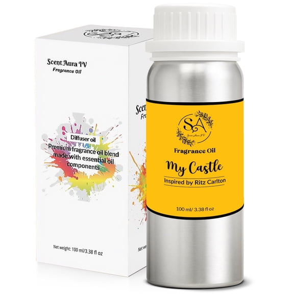 Scent Aura IV My Castle Diffuser Oil Inspired by The Ritz Carlton (3.38 Fl Oz, op Note: Bergamot, Bamboo Middle Note: White Tea, Orange Blossom Base Note: Green Tea, Amber)