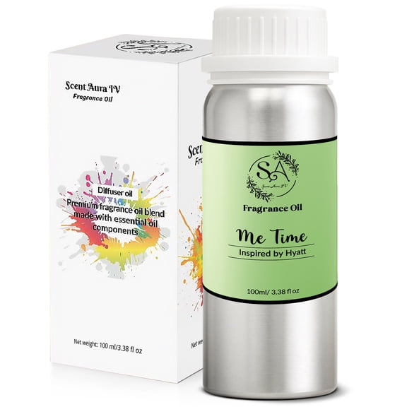 Scent Aura IV Me Time Fragrance Oil Inspired by Hyatt Hotel Scent Essential Oil for Diffusers (3.38 fl oz, Notes:Sweet Orange, Black Tea,Vanilla, Lily)