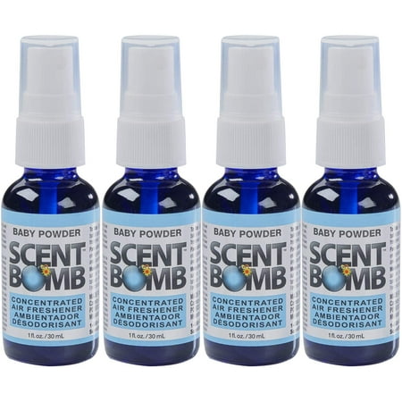 Scent Bomb 4 Pack Air Freshener Spray, Baby Powder, 1 fl.oz., 4 Count