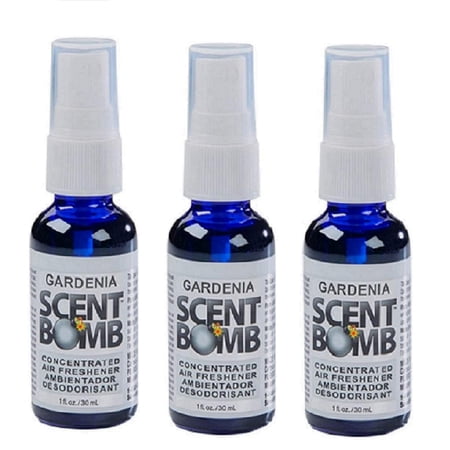 Scent Bomb Air Freshener Spray, 100 % Oil Based Concentrated Air Freshener, Air Freshener Spray for Car, Room, Bathroom and Odor Eliminator, Gardenia, 3 Pack