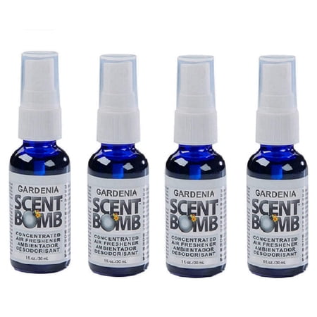 Scent Bomb Air Freshener Spray, 100 % Oil Based Concentrated Air Freshener, Air Freshener Spray for Car, Room, Bathroom and Odor Eliminator, Gardenia, 4 Pack