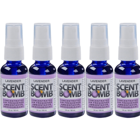 Scent Bomb Air Freshener Spray, 100 % Oil Based Concentrated Air Freshener, Air Freshener Spray for Car, Room, Bathroom and Odor Eliminator, Lavender, 5 Pack