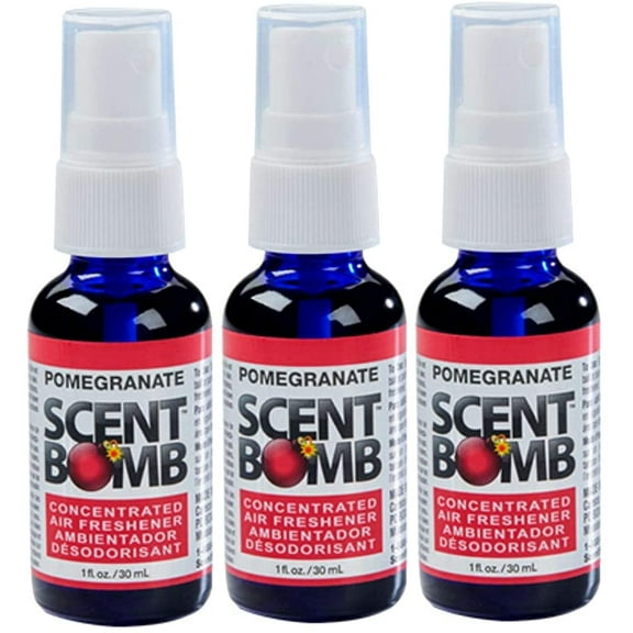 Scent Bomb Air Freshener Spray, 100 % Oil Based Concentrated Air Freshener, Air Freshener Spray for Car, Room, Bathroom and Odor Eliminator, Pomegranate, 3 Pack