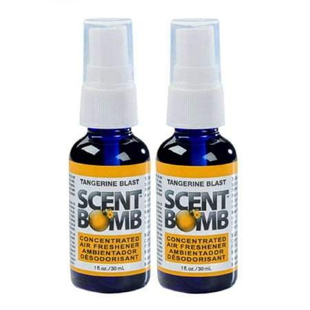 Scent Bomb Air Freshener Spray, 100 % Oil Based Concentrated Air Freshener, Air Freshener Spray for Car, Room, Bathroom and Odor Eliminator, Tangerine Blast, 2 Pack