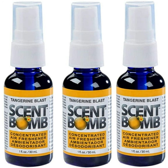 Scent Bomb Air Freshener Spray, 100 % Oil Based Concentrated Air Freshener, Air Freshener Spray for Car, Room, Bathroom and Odor Eliminator, Tangerine Blast, 3 Pack
