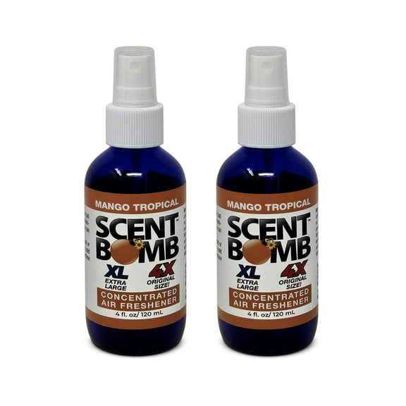 Scent Bomb Baby Powder Air Freshener 4 oz Spray 2-Pack, Long-Lasting Odor Eliminator for Home & Car, Effective Deodorizer Spray for Kitchen, Bathroom, Fresh Room Spray & Smell Neutralizer