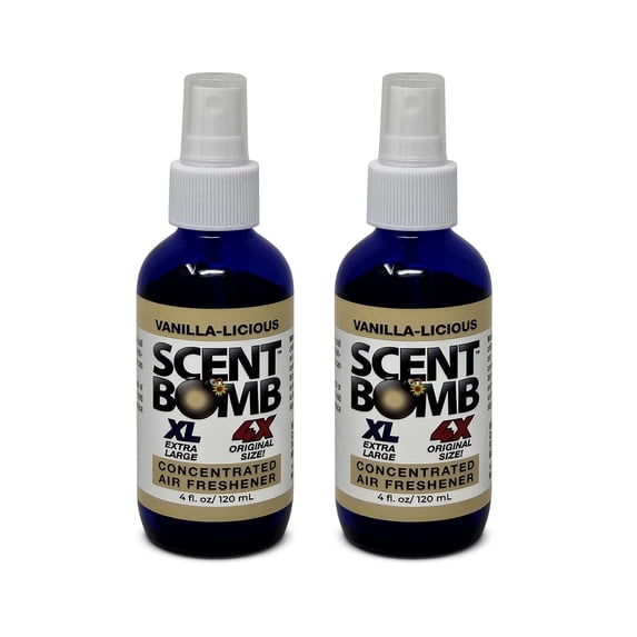 Scent Bomb Vanilla-liscous Air Freshener 4oz Spray 2-Pack, Long-Lasting Odor Eliminator for Home & Car, Effective Deodorizer Spray for Kitchen, Bathroom, Fresh Room Spray & Smell Neutralizer