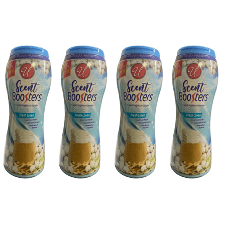 Scent Booster In-Wash Fragrance Booster Fresh Linen Long Lasting Freshness works with all machines 12 oz each Pack of 4