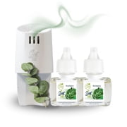 Scent Fill 100% Natural Eucalyptus Plug in Air Freshener Starter Kit, Scented Oil Refills, 2 Refills + Diffuser