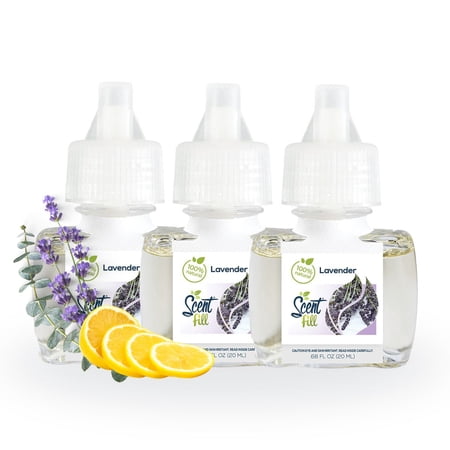 Scent Fill 100% Natural Lavender Plug in Refill Air Freshener, 3 Scented Oil Refills