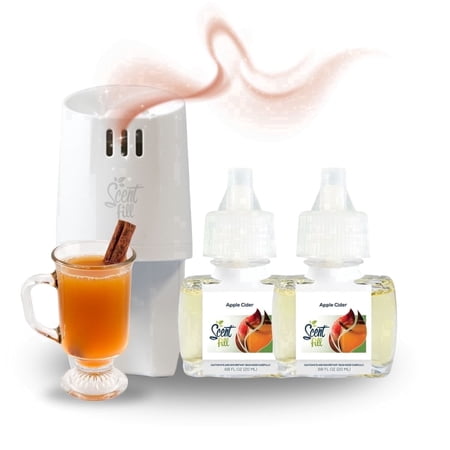 Scent Fill Apple Cider Plug In Air Freshener Starter Kit, Scented Oil Refills, 2 Refills + Diffuser