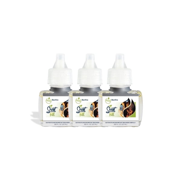 Scent Fill Bonfire Plug in Air Freshener, 3 Scented Oil Refills