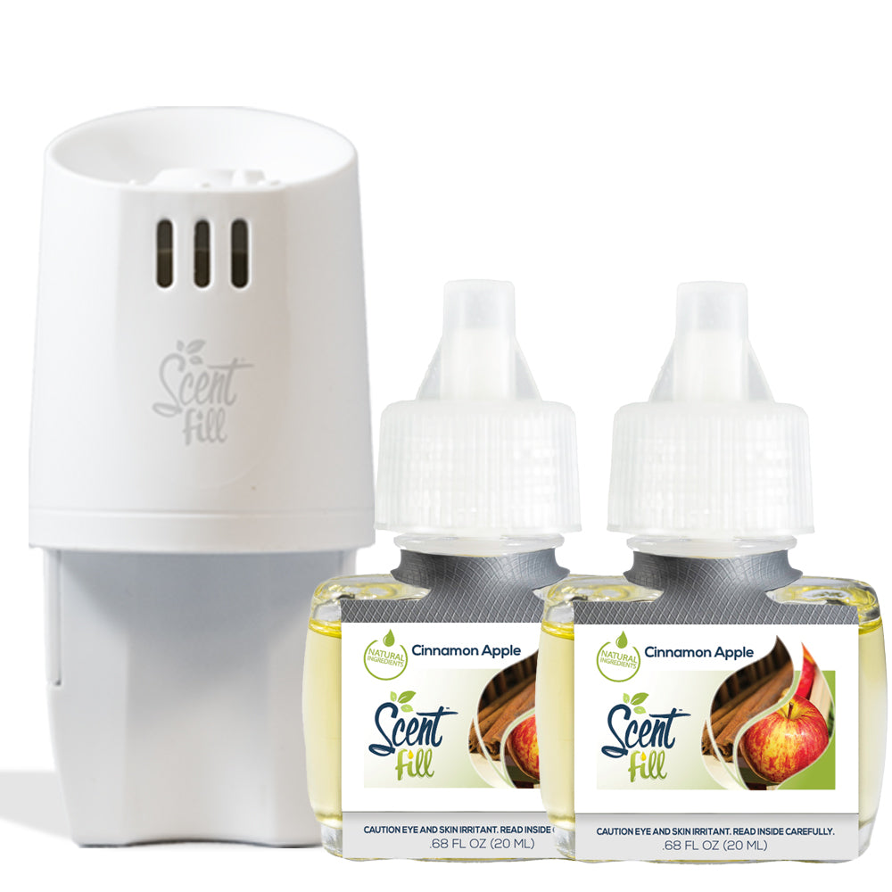 BRIGHT Air Scented Oil Air Freshener, Macintosh Apple and Cinnamon, Red