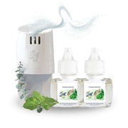 Scent Fill Eucalyptus Spearmint Plug in Air Freshener Starter Kit, Scented Oil Refills, 2 Refills + Diffuser