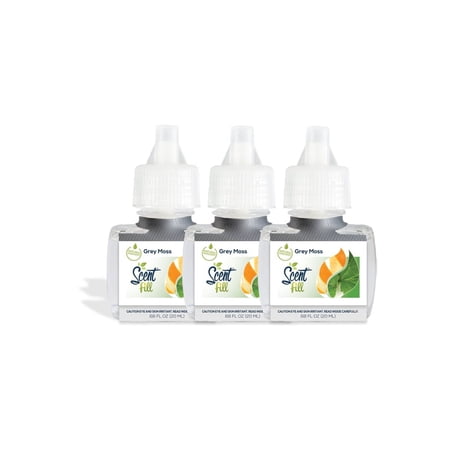 Scent Fill Grey Moss Plug in Refill Air Freshener, 3 Scented Oil Refills