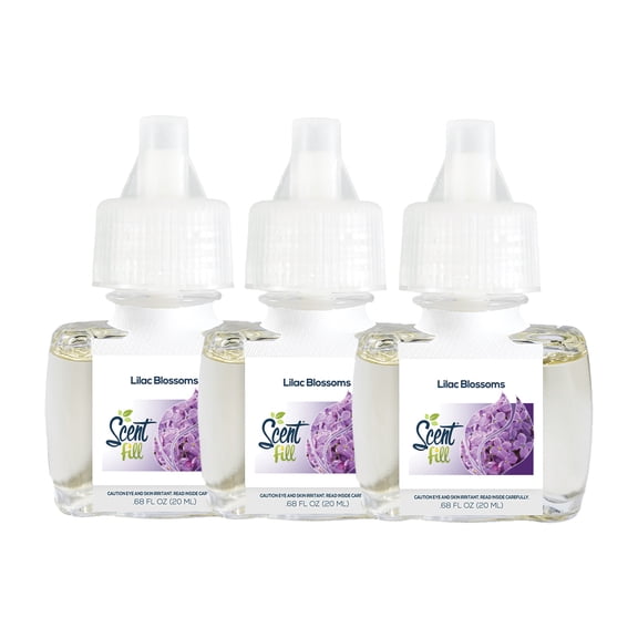Scent Fill Lilac Blossom Plug in Refill Air Freshener, 3 Scented Oil Refills