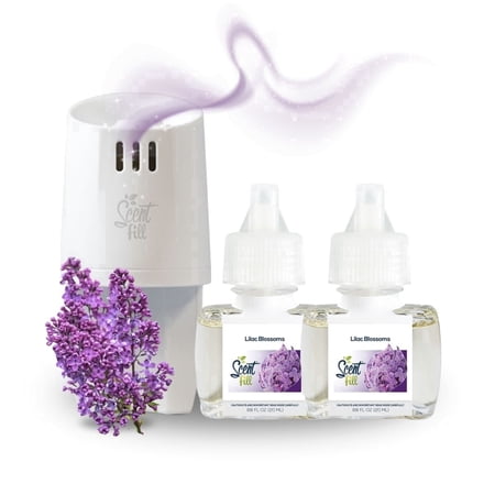 Scent Fill Lilac Blossoms Plug in Air Freshener, Scented Oil Refills, 2 Refills + Diffuser