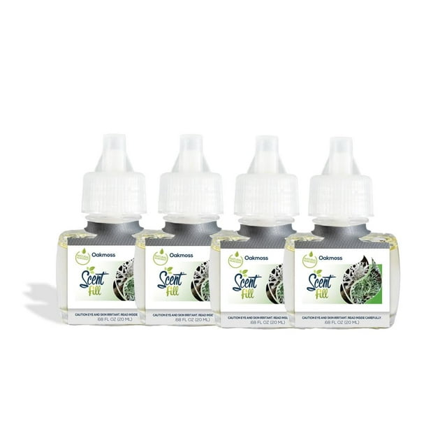 Scent Fill Oakmoss Plug in Air Freshener, 4 Scented Oil Refills
