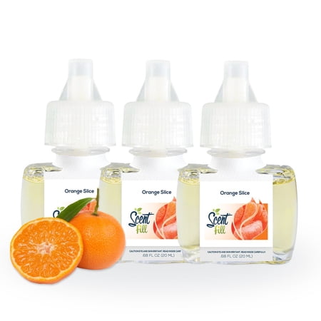 Scent Fill Orange Slice Plug in Air Freshener, 3 Scented Oil Refills