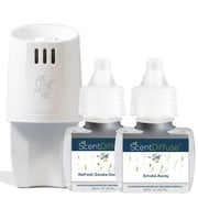 Scent Fill ScentDiffuse Smoke Away Deodorizing Starter Kit (2 Refills + 1 Diffuser)