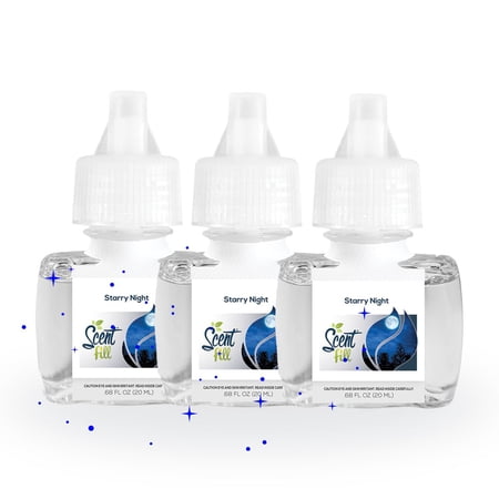 Scent Fill Starry Night Plug in Refill Air Freshener, 3 Scented Oil Refills