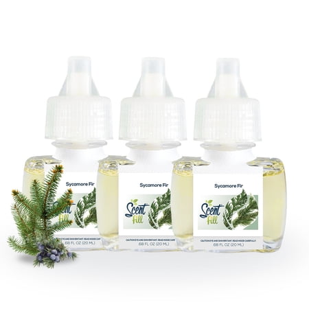 Scent Fill Sycamore Fir Plug in Refills Air Freshener, 3 Scented Oil Refills