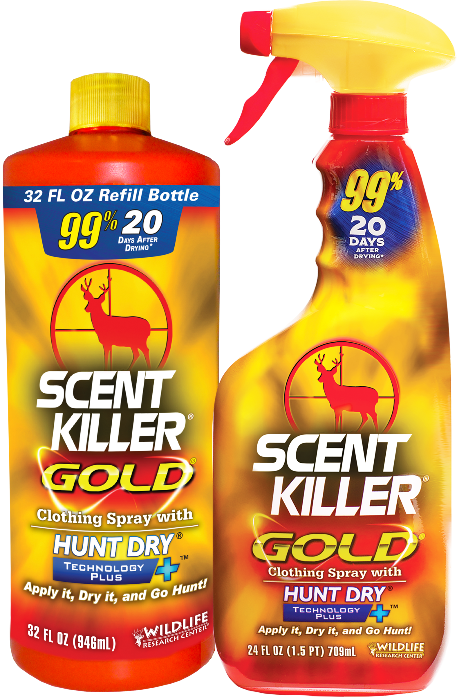 Wildlife Research Center Scent Killer Gold 24 FL OZ Spray/Quart Refill Combo 56 FL OZ Total