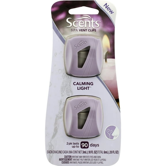 Scent Spa Vent Clips, Calming Light, 2 Count