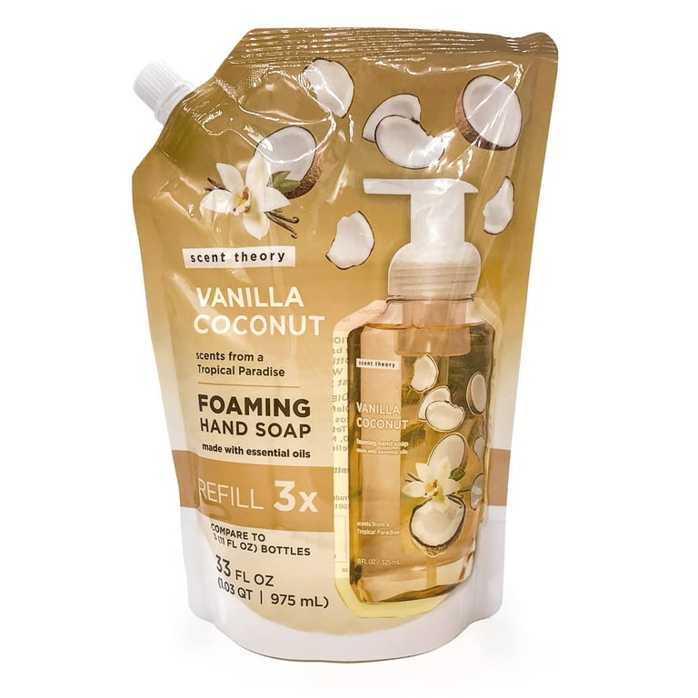 Scent Theory Foaming Hand Soap Refill, Vanilla Coconut, 33 fl oz