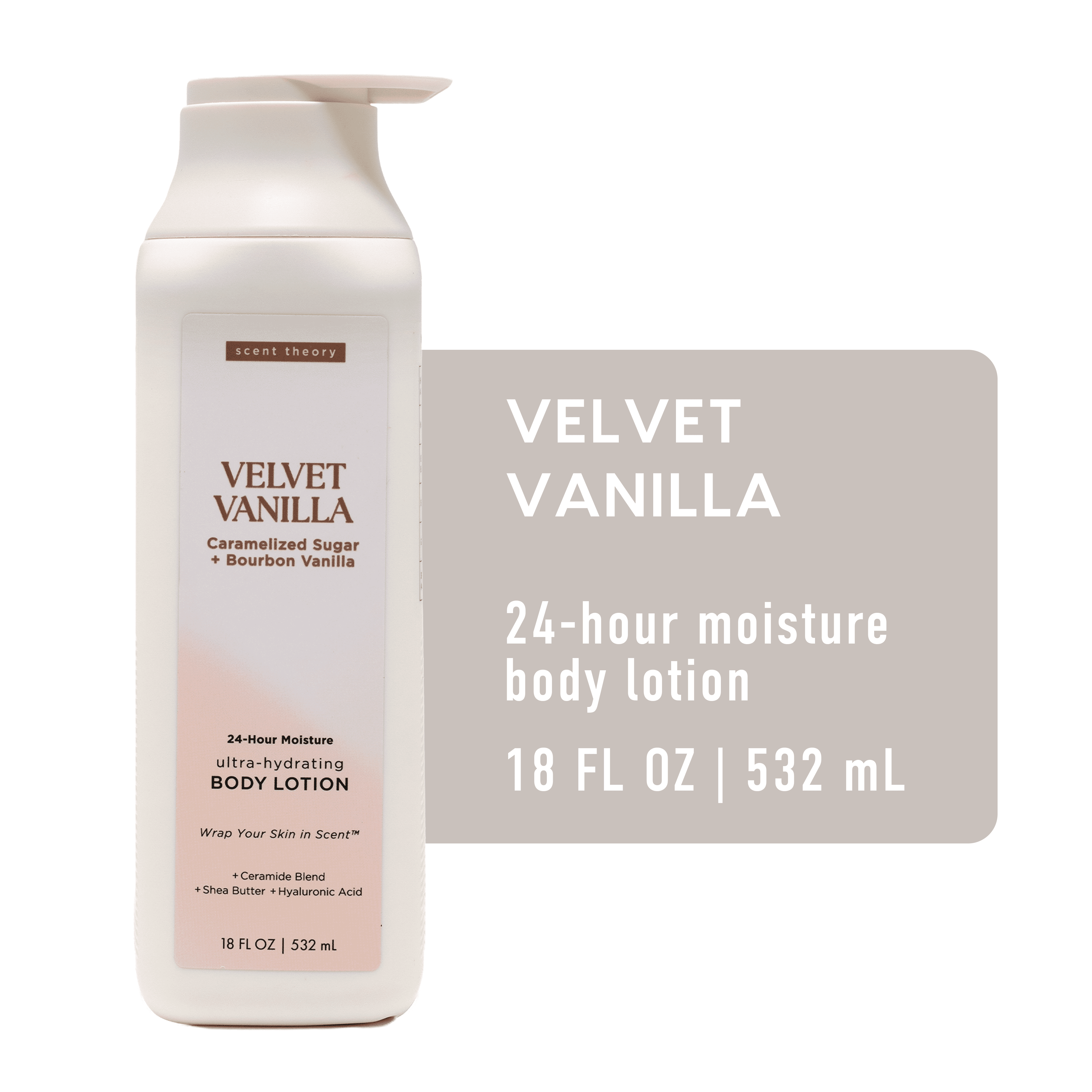 Scent Theory Body Lotion with Shea Butter, All Skin Types, Velvet Vanilla, 18 fl oz