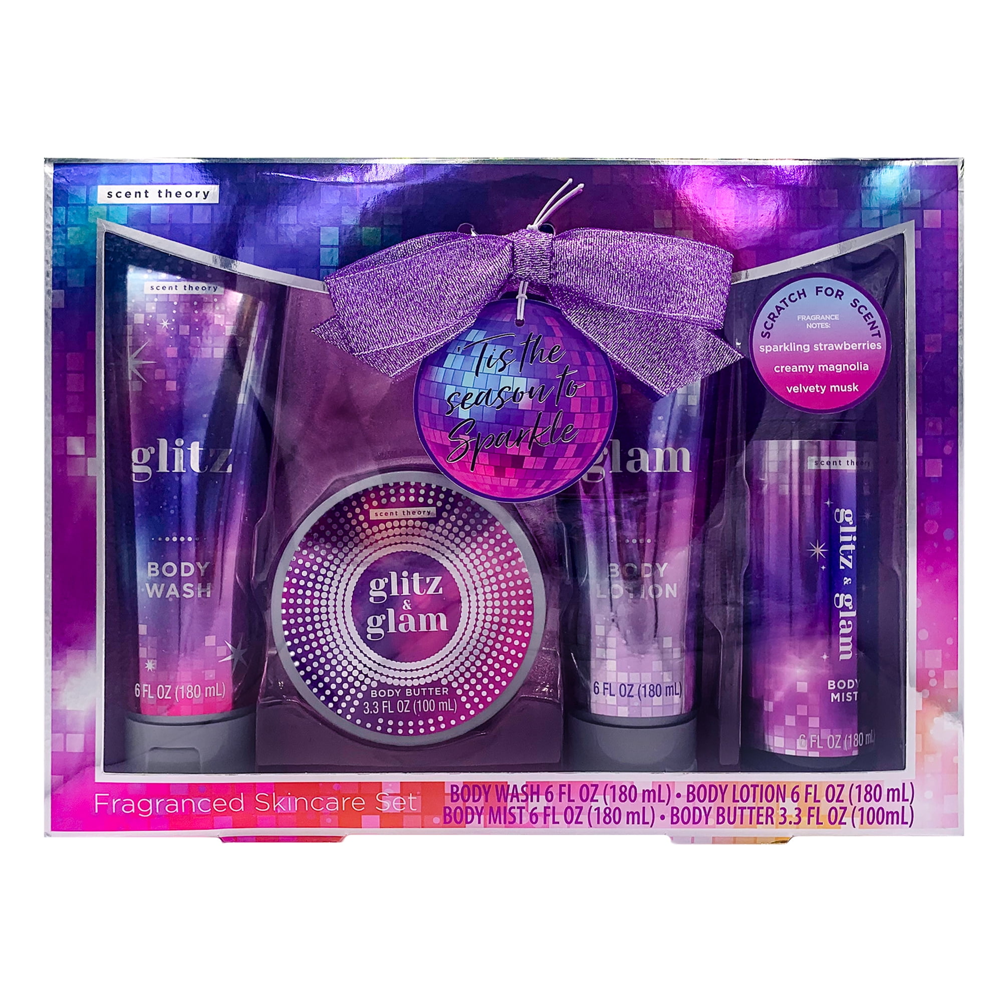 Scent Theory Fragranced Skincare Gift Set, Unisex, Glitz and Glam Scent