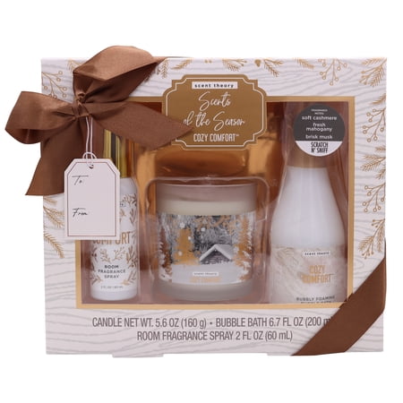 Scent Theory Holiday Scents of The Season Gift Set, Cozy Comfort, 3 Piece