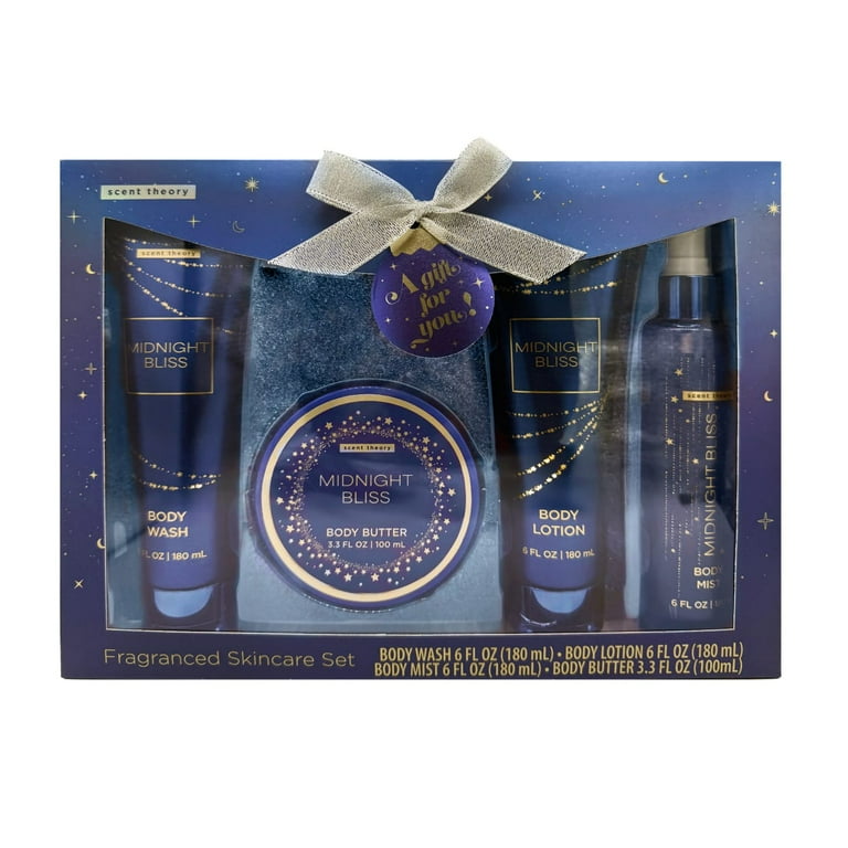 Scent Theory Midnight Bliss Holiday Skincare Gift Set, 4 Piece