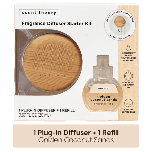 Scent Theory Fragrance Diffuser Starter Kit, Golden Coconut Sands
