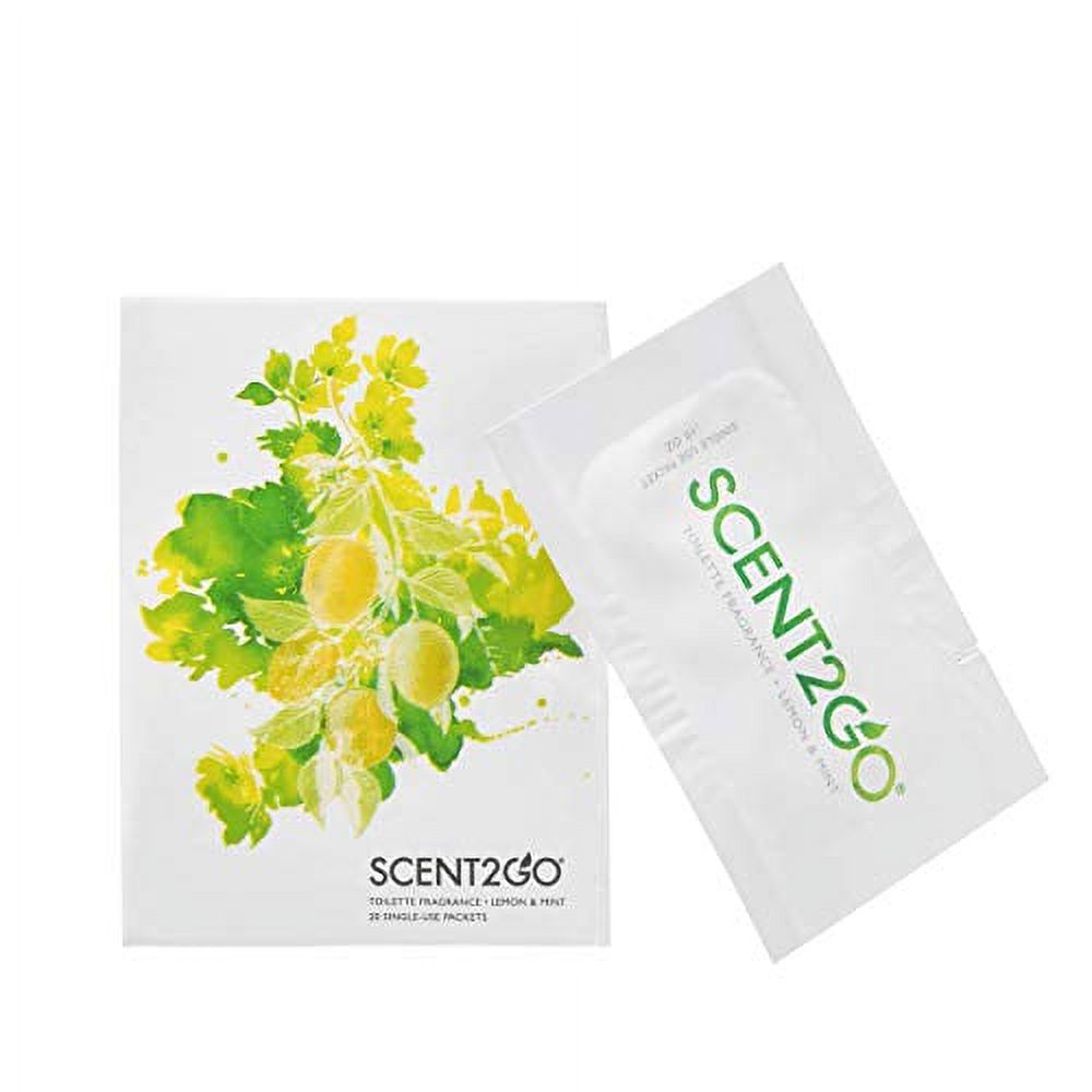 Scent2Go Toilette Fragrance Packets Natural Lemon + Mint Scent Travel Size Freshener