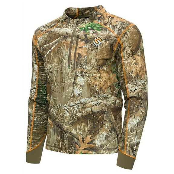 ScentLok Savanna Aero Attack V2 1/4 Zip Lightweight Camo Hunting Shirt for Men (Realtree Edge, XX-Large)