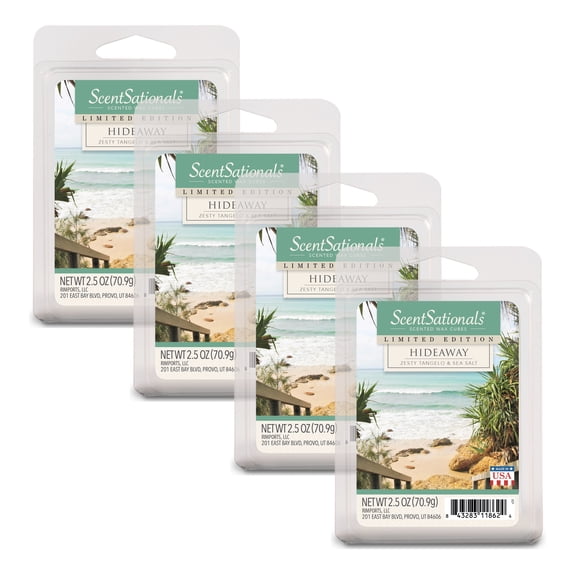 ScentSationals 2.5 oz Hideaway Scented Wax Melts, 4-Pack