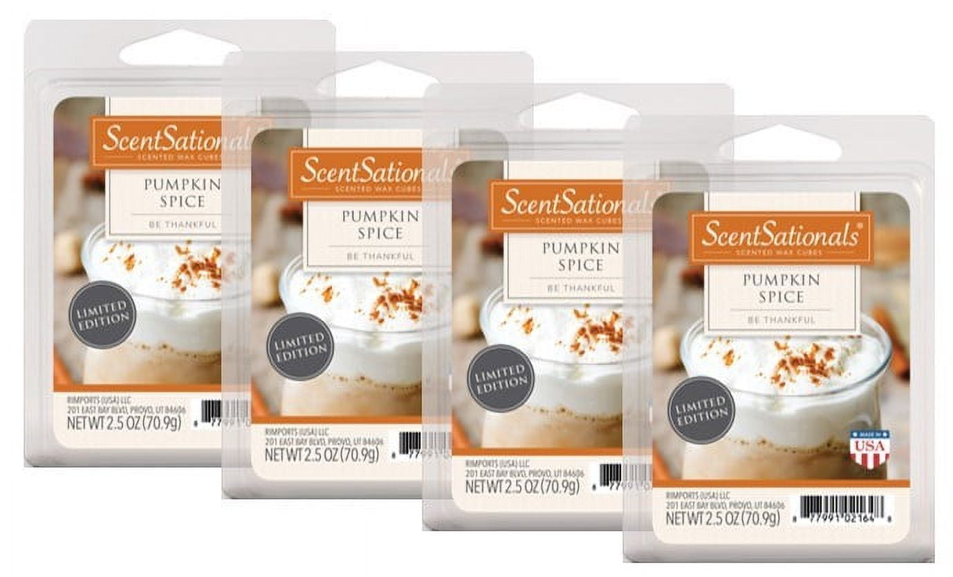 ScentSationals 2.5 oz Pumpkin Spice Scented Wax Melts, 4-Pack