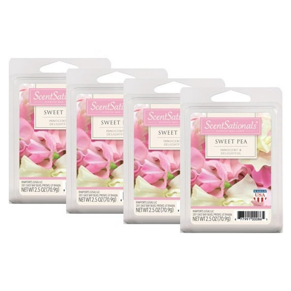 ScentSationals 2.5 oz Sweet Pea Scented Wax Melts, 4-Pack