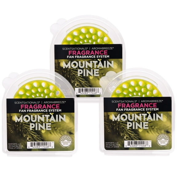 ScentSationals AromaBreeze Scented Wax Discs - Long Lasting Fragrance Wax Air Freshener for Aromabreeze Fan Units - Strong Scent, 3 Fragrance Wax Discs - Mountain Pine