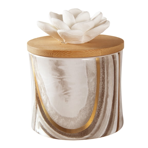ScentSationals Ceramic Flower Essential Oil Diffuser - Passive Wicking Aromatherapy Diffuser for Living Room or Bedroom - No Power Home Fragrance Diffuser for Scented Essential Oils - Nereus