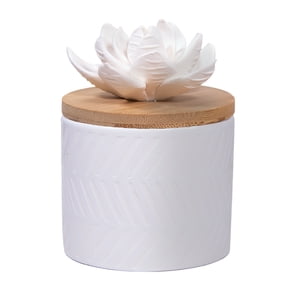 ScentSationals Ceramic Flower Essential Oil Diffuser - Passive Wicking Aromatherapy Diffuser for Living Room or Bedroom - No Power Home Fragrance Diffuser for Scented Essential Oils - Lyle
