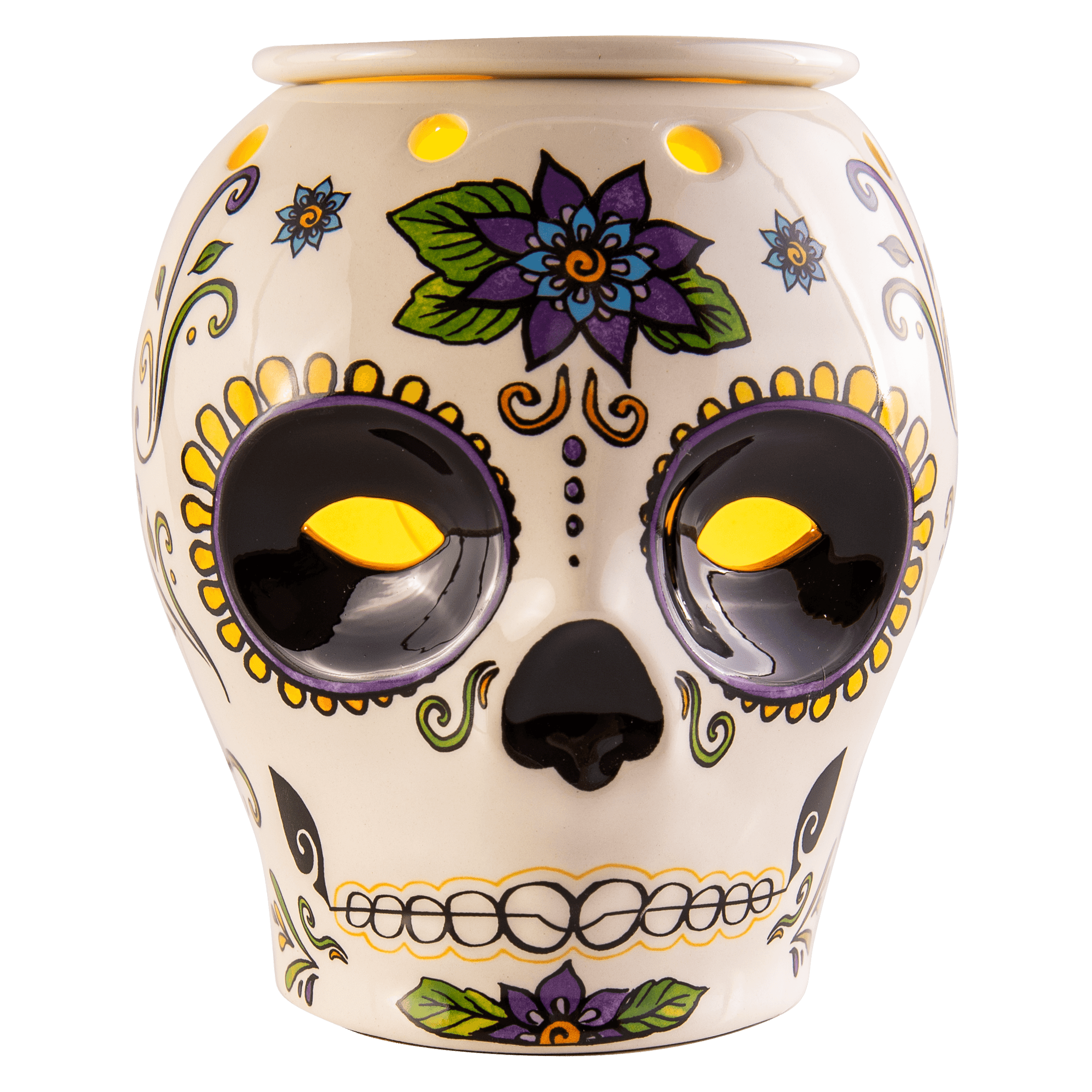 Alchemy Triple Skulls Black Cup With Candle Holder Mug Warmer