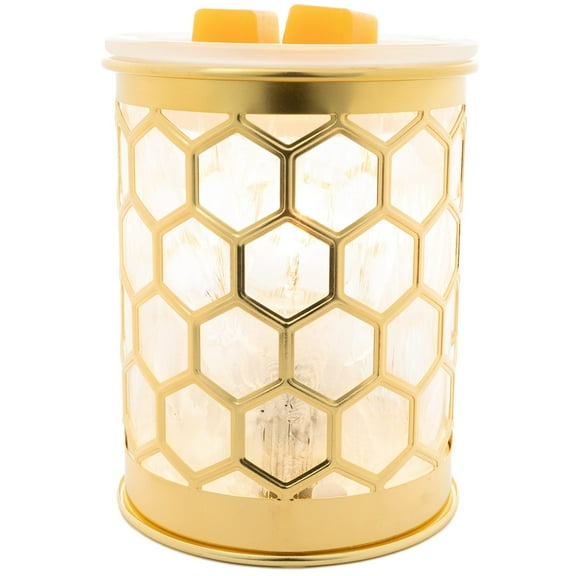 Scentsationals Wax Melt Warmer, Wax Warmer for Scented Wax Melts - Modern Collection Honeycomb Capiz - Candle Wax Melter for Fragrance Cubes and Tarts
